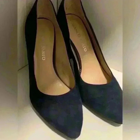 Franco Sarto Women's Sz 8.5 M Navy Blue Suede Pumps/Heels - Picture 2 of 11
